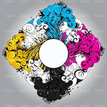 وکتور رنگ های چاپ وکتور چهار رنگ اصلی وکتور CYMk