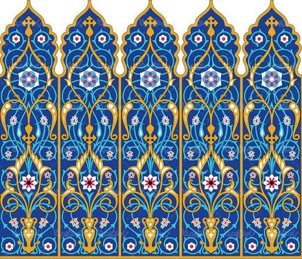 وکتور کاشی کاری وکتور تذهیب وکتور طرح کاشی اسلامی2