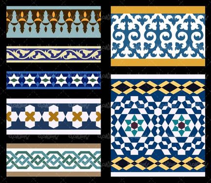 وکتور کاشی کاری وکتور تذهیب وکتور طرح کاشی اسلامی5