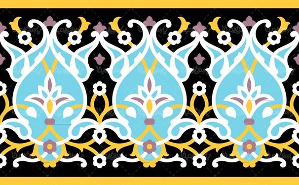 وکتور کاشی کاری وکتور تذهیب وکتور طرح کاشی اسلیمی 13