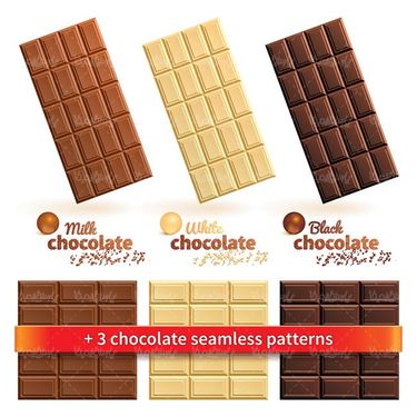 وکتور شکلات کاکائویی وکتور شکلات تلخ  وکتور تخته شکلات1