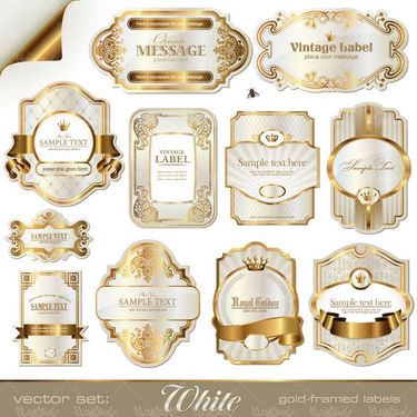 وکتور روبان طلایی وکتور ربان عسلی وکتور برچسب وکتور لیبل1