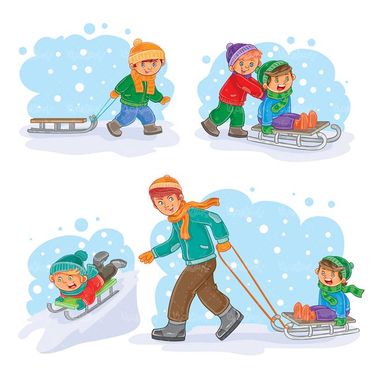 وکتور کودک وکتور ورزش زمستانی وکتور اسنوبرد وکتور لباس گرم کودک
