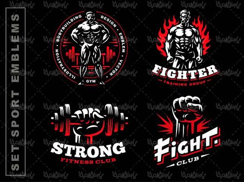 وکتور پاور لیفتینگ وکتور لوگو پرورش اندام3