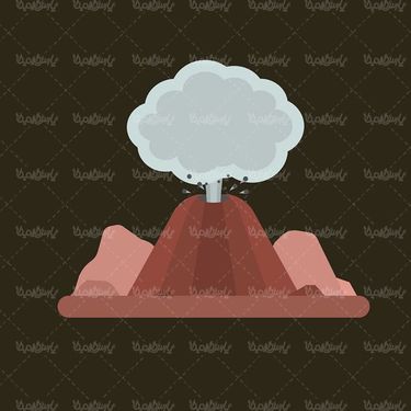 وکتور کوه آتش فشان وکتور درخت وکتور مواد مذاب1