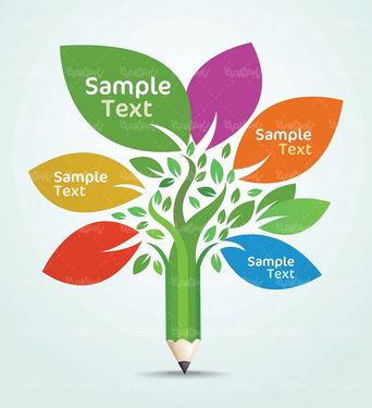 وکتور مداد درختی وکتور قلم وکتور لیبل وکتور مداد