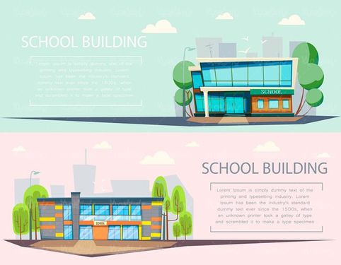 وکتور مدرسه وکتور مدسه سازی وکتور ساختمان مدرسه