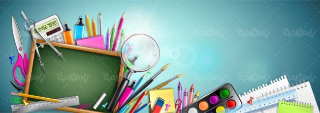 وکتور نوشت افزار وکتور ماژیک وکتور آبرنگ وکتور پرگار