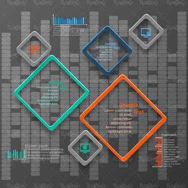 وکتور اینفوگرافی سه بعدی وکتور لیبل سه بعدی گرافیکی9