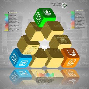 وکتور اینفوگرافی سه بعدی وکتور لیبل سه بعدی گرافیکی11