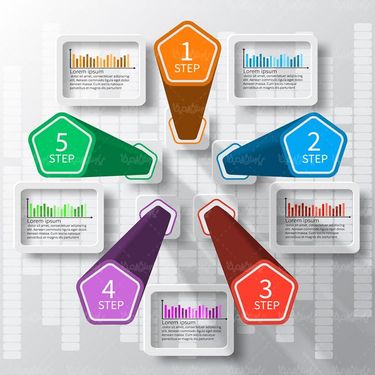 وکتور اینفوگرافی سه بعدی وکتور لیبل سه بعدی گرافیکی13