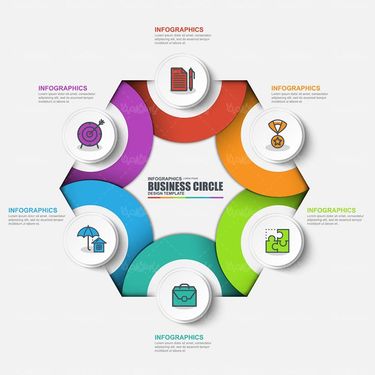 وکتور اینفوگرافی رنگی وکتور اینفوگرافی گرافیکی وکتور چتر