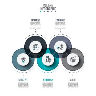 وکتور  اینفوگرافی وکتور سر انسان وکتور چرخ دنده