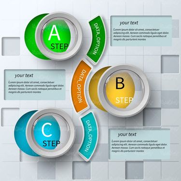 وکتور اینفوگرافی سه بعدی وکتور لیبل سه بعدی گرافیکی4
