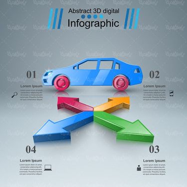 وکتور اینفوگرافی گرافیکی سه بعدی وکتور خودرو سه بعدی