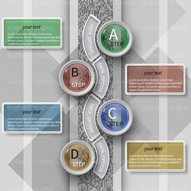 وکتور اینفوگرافی سه بعدی وکتور لیبل سه بعدی گرافیکی5