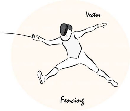 وکتور ورزش وکتور ورزشکار وکتور ورزش شمشیر بازی  وکتور ورزش حرفه ای