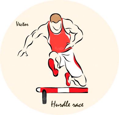 وکتور ورزش وکتور ورزشکار وکتور دو میدانی با مانع   وکتور ورزش حرفه ای