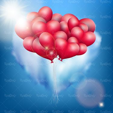 وکتور بادکنک قلبی وکتور ابر قلب وکتور روبان روز ولنتاین4