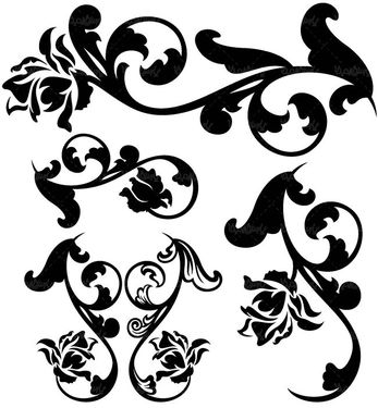 وکتور گل و بوته وکتور شاخه گل وکتور حاشیه گل 3