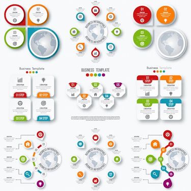 وکتور اینفوگرافی گرافیکی وکتور لیبل گرافیکی 43