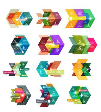 وکتور اینفوگرافی گرافیکی وکتور لیبل گرافیکی 44