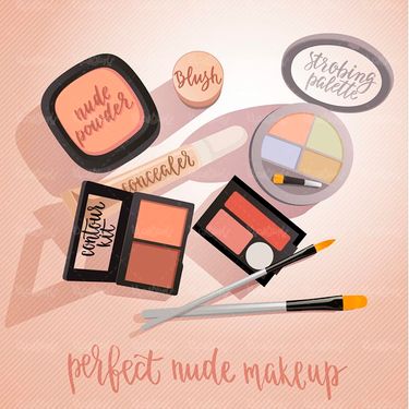 وکتور لوازم آرایش و بهداشتی وکتور پد آرایش  وکتور کرم سفید کننده