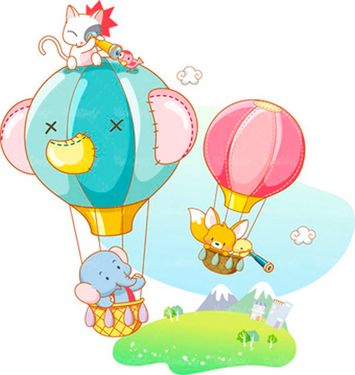 وکتور نقاشی کودکانه وکتور بالون وکتور فیل وکتور گربه