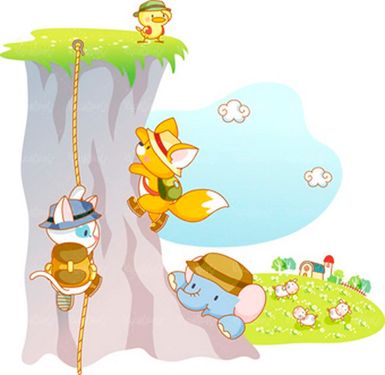 وکتور نقاشی کودکانه وکتور کوهنوردی حیوانات