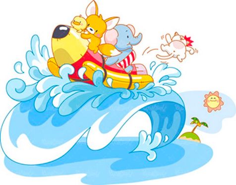 وکتور نقاشی کودکانه وکتور موج وکتور قایق وکتور موج سواری