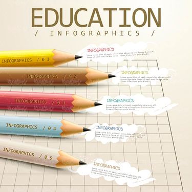 وکتور اینفوگرافی سه بعدی وکتور اینفوگرافی رنگی وکتور قلم وکتور مداد1