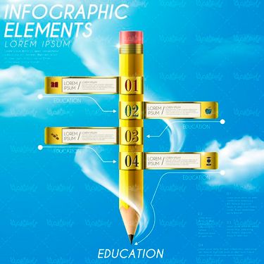وکتور اینفوگرافی سه بعدی وکتور اینفوگرافی رنگی وکتور آموزش وکتور تحصیل1