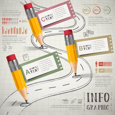 وکتور اینفوگرافی سه بعدی وکتور اینفوگرافی رنگی وکتور آموزش وکتور تحصیل2