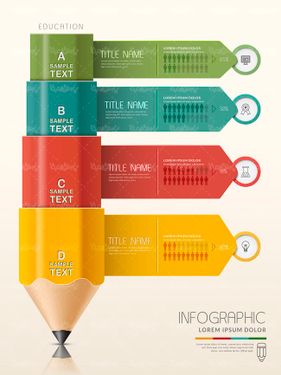 وکتور اینفوگرافی سه بعدی وکتور اینفوگرافی رنگی وکتور آموزش وکتور تحصیل3
