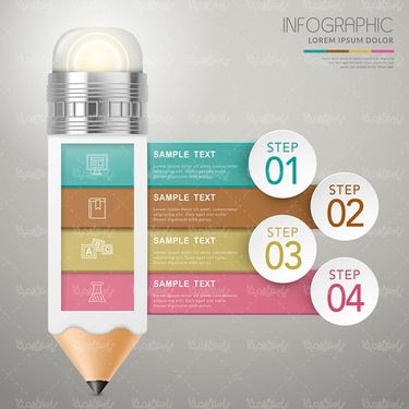 وکتور اینفوگرافی سه بعدی وکتور اینفوگرافی رنگی وکتور آموزش وکتور تحصیل4