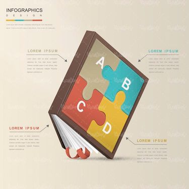 وکتور اینفوگرافی سه بعدی وکتور اینفوگرافی رنگی وکتور آموزش وکتور تحصیل5