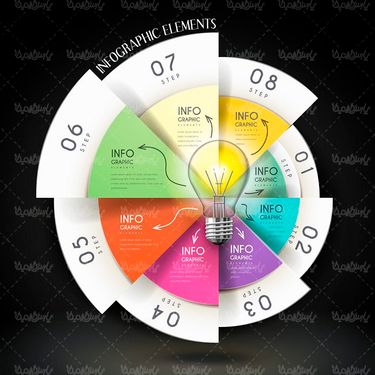 وکتور اینفوگرافی سه بعدی وکتور اینفوگرافی رنگی وکتور آموزش وکتور تحصیل13