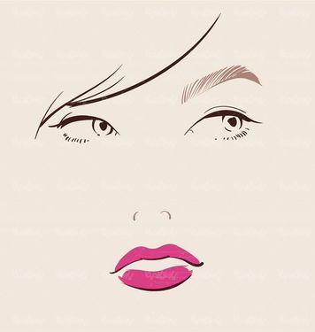 وکتور میکاپ صورت وکتور آرایش صورت وکتور چهره دختر وکتور سالن آرایش 6