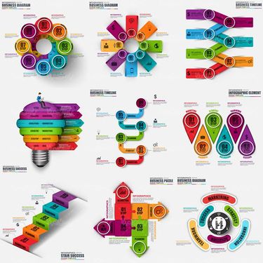 وکتور اینفوگرافی گرافیکی وکتور اینفوگرافی رنگی وکتور اینفوگرافی سه بعدی3
