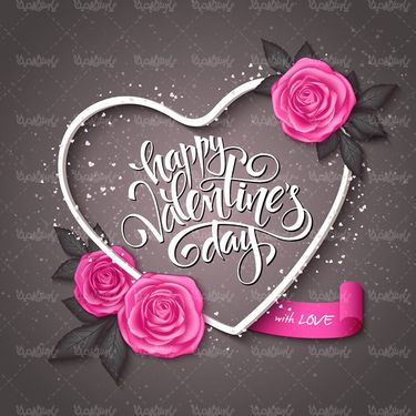 وکتور طرح ولنتاین وکتور کادر قلبی وکتور حاشیه گل رنگی1