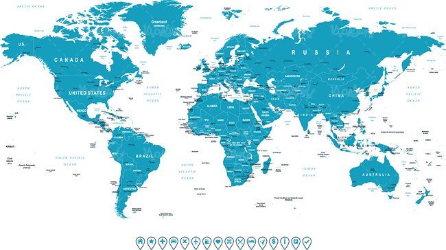 وکتور نقشه جهان وکتور نقشه دنیا وکتور نقشه کره زمین3