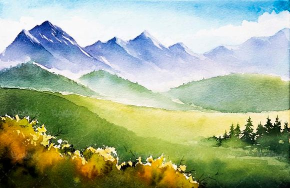 وکتور نقاشی منظره وکتور طبیعت وکتور چشم انداز