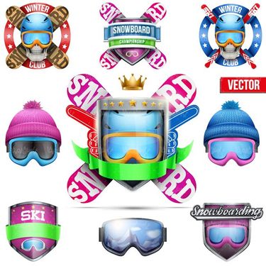 وکتور لوازم ورزشی وکتور اسنوبرد وکتور عینک اسکی