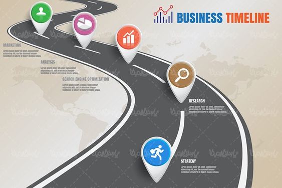 وکتور اینفوگرافی رنگی وکتور جاده وکتور علات جی پی اس4