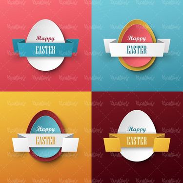 وکتور تخم مرغ رنگی وکتور طرحی روی تخم مرغ وکتور روبان