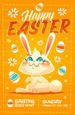 وکتور تخم مرغ رنگی وکتور خرگوش وکتور بهار2