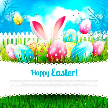 وکتور تخم مرغ رنگی وکتور خرگوش وکتور بهار وکتور سبزه