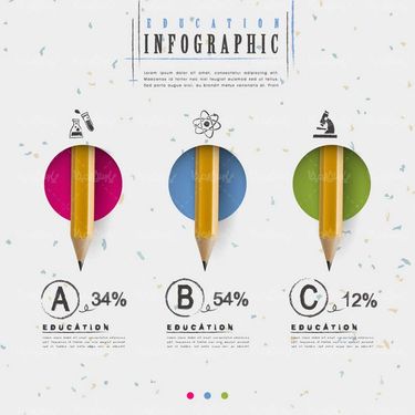 وکتور اینفوگرافی رنگی وکتور مداد رنگی  وکتور اینفوگرافی سه بعدی13
