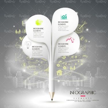 وکتور اینفوگرافی رنگی وکتور مداد رنگی  وکتور اینفوگرافی سه بعدی14