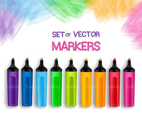 وکتور لوازم التحریر وکتور نوشت افزار وکتور ماژیک فسفری